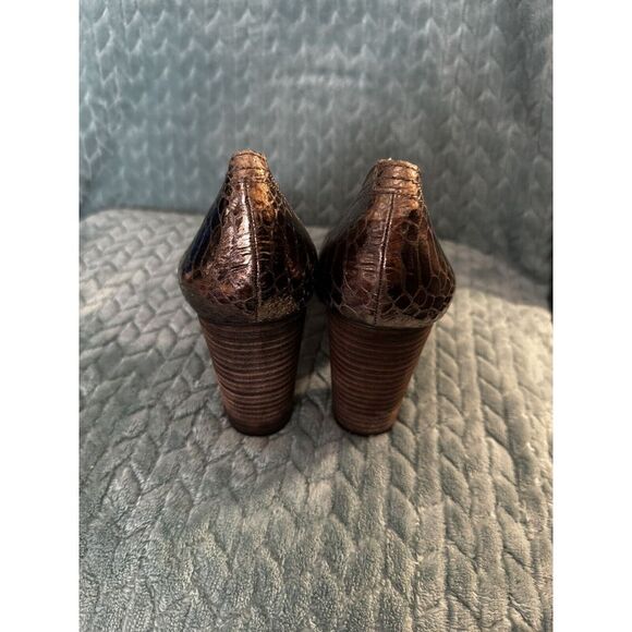 Lucky Brand Sofi High Heel‎ Dress Pumps Pewter Metallic Crackle Size 10M - Picture 6 of 7